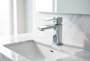 Robinet de salle de bain en céramique à levier unique en alliage de zinc chromé, installation monotrou, idéal pour les hôtels et appartements - Product Image 4