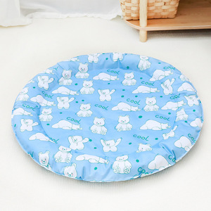 Pet Cooling Mat Round Cartoon Bear Pattern Dog <b>Bed</b> Summer Cooling Pad Breathable Fabric Pet Mats For Dogs - Product Image 1