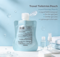 Pochette souple de voyage de 10 ml avec bec verseur et bouchon rabattable, sac de recharge portable pour liquides, emballage pour lotion de soin de la peau, shampoing