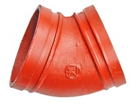 Coudes à rainures à 45 degrés en fonte ductile haute pression, raccords de tuyauterie, adaptateur certifié ISO9001 CE pour l'huile, le gaz et l'eau (vente en gros)