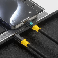 Câble de charge USB de type C vers C, jaune argenté, 100W max, puce E-Mark, 1,2m/2m, haute puissance
