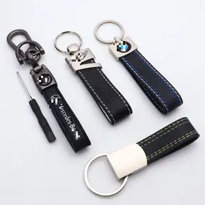 High Quality Manufacture Souvenir Gift PU Leather Wrist Strap Keychain Custom Logo Key Chains