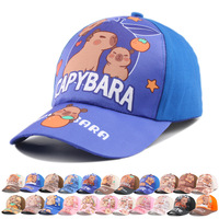 Gorra de Béisbol Infantil de 5 Paneles con Estampado de Capibara, Diseño de Dibujos Animados para Niños y Niñas, Verano