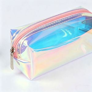 Wholesale TPU Cosmetic <b>Bag</b> <b>Transparent</b> Waterproof Holographic Laser Finish Portable Travel <b>Makeup</b> Pouch with Custom Logo - Product Image 1