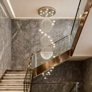 Luxus moderne Kristall Kronleuchter große benutzer definierte Gold lange Treppe LED hängende Pendel leuchte für Hotel Villa Lobby Hall - Product Image 3