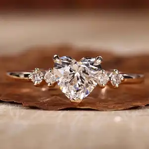Kustom VVS IGI GIA bersertifikat HPHT CVD Lab tumbuh berlian 10K 14K 18K emas asli perhiasan halus pertunangan cincin pernikahan untuk pria wanita