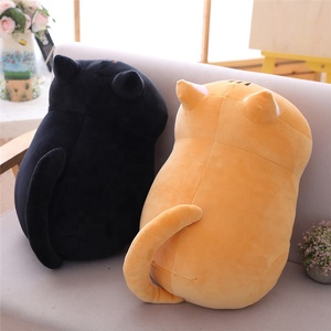 10 pouces dessin animé chat en peluche animal mignon yeux ronds chat noir oreiller en peluche avec corps long et yeux ronds - Product Image 5