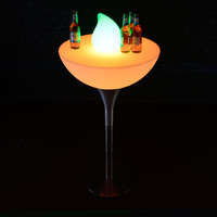 Support de pieds en acier portable, pieds imperméables, barre LED, meuble de bar, table de bar LED, table à cocktails pour fête