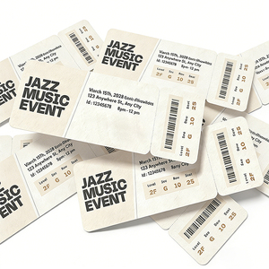 Boleto de Entrada para Eventos Personalizable, de Cartulina Rígida, Impresión de Inyección de Tinta HD, Resistente al Agua, con Código <span class=keywords><strong>QR</strong></span> para Raspar, Textura Resistente - Product Image 1