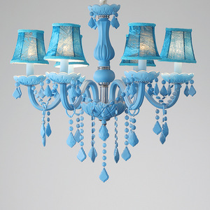 Casa iluminación bulbo de la vela de la lámpara azul cuerpo de vidrio cubierta de tela colgante de cristal luces de la lámpara - Product Image 1