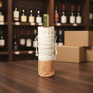 Bolsa Ecológica Promocional de la Línea Nature, Impresión Digital, Hecha de Algodón Orgánico con Base de Corcho Natural para Botellas de 750 ml, Marca OEM para Bodas - Product Image 5