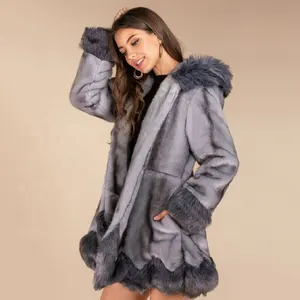 热卖女外套批发女冬季外套长人造皮毛泰迪外套外套