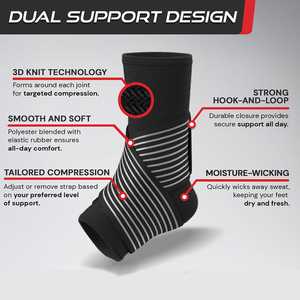 Suministro de fábrica Soporte de tobillo de compresión personalizable Soporte de tobillo transpirable para <span class=keywords><strong>correr</strong></span> en deportes - Product Image 2