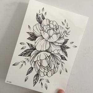 Té negro de cuello belleza impermeable dibujo <span class=keywords><strong>hierba</strong></span> etiqueta mujeres Sexy cuerpo arte brazo respetuoso del medio - Product Image 1