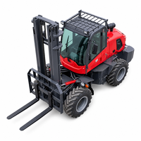 Chariot élévateur tout-terrain de nouvelle conception, 4 tonnes, charge nominale de 4000 kg, 4x4, articulé, pour terrains accidentés, avec moteur amélioré de 65 kW