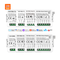 Module de relais intelligent mini interrupteur TYSH 1/2/3/4 gang Tuya Wifi Zigbee compatible avec la commande vocale Google Home Alexa