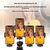 Ensemble de microphones cravate sans fil 4-en-1 avec affichage de la batterie, micro cravate à réduction de bruit pour diffusion en direct et vidéo sur téléphone