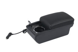 MPV สีดำหนัง PU แบบสไลด์3ช่องเสียบ USB ที่เท้าแขนแบบสองชั้นกล่องที่เท้าแขนสำหรับรถยนต์มิตซูบิชิแซนเดอร์/ <span class=keywords><strong>Xpander</strong></span> <span class=keywords><strong>CROSS</strong></span> 2019-2022 - Product Image 3