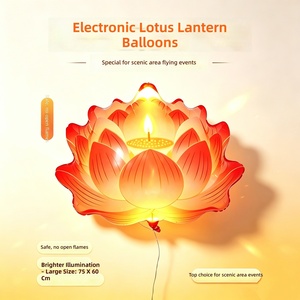 Lanterne elettroniche a forma di loto, lanciate nella zona panoramica durante la parata notturna, lanterne dei desideri, lanterne Kongming. - Product Image 3