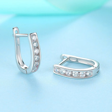 Pendientes de Moissanita de Alta Calidad, Estilo Ligero y Lujoso, Gran Venta, Nuevos, de Plata de Ley con Baño de Rodio Brillante para Niños - Product Image 3