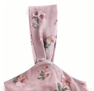 Fransız Retro açık pembe çiçek boyundan bağlamalı elbise bel ince balık kuyruğu elbise zarif ünlü stil ziyafet elbise etek - Product Image 3