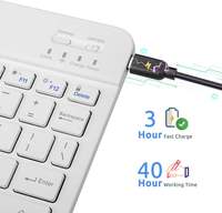 Teclado Inglés Mini, Teclado Bluetooth Delgado, Teclado Inalámbrico Bluetooth para Mac, Árabe