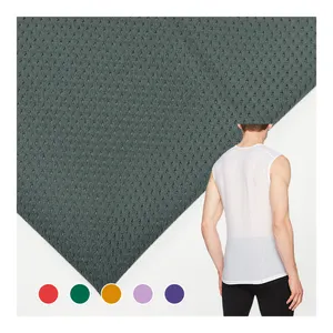 Factory Wholesale Knitted Power Bird Eye Mesh Fabric Plain Dyed Elastic Nylon Material Mesh Fabric For Sportswear