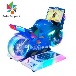 Máquina de Juego Arcade de Carreras de Motos Dinámicas para Niños, Simulador de Motocicleta Mini con Monedas, Equipo de Juego de Parque de Diversiones Colorido - Product Image 2