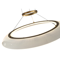 Lustre suspendu LED circulaire moderne en or sur mesure, luminaire de luxe en acrylique pour salle à manger, salon, restaurant