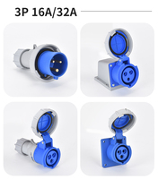 Prises électriques femelles industrielles en nylon, 3 broches, 32A, 220V, adaptateur IP67, connecteur d'alimentation industriel, vente directe usine