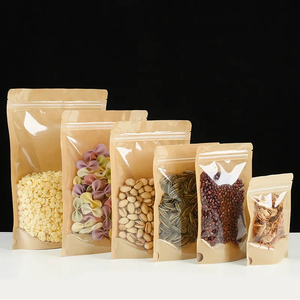 茶色のクラフト紙スタンドアップDoypackポーチジッパー付きジップロックと窓フードティーナッツコーヒースナックキャンディー包装 - Product Image 6