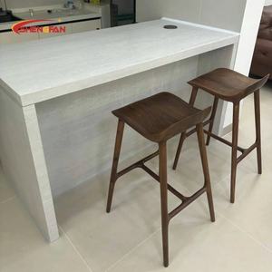 Tabouret de bar sans accoudoirs en bois de frêne <span class=keywords><strong>scandinave</strong></span>, repose-pieds, hôtel, café, restaurant, mobilier de loisirs, chaises de bar rembourrées - Product Image 4