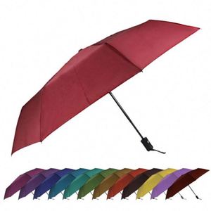 Parapluie pliable double couche de haute qualité, pliable en 3 sections, pare-soleil, coupe-vent, protection UV, avec impression de logo - Product Image 2