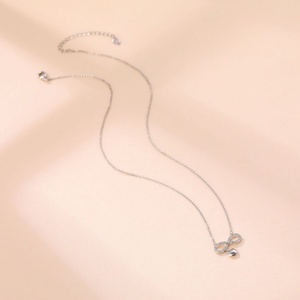 Manufacture Wholesale Jewelry Full Crystal Infinity Eight Heart Shaped love Necklace - Product Image 2