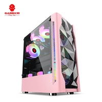 크로스 보더 플레이 지아이스 다이아몬드 투명 3D 다이아몬드 커팅 패널 수냉식 스틸 컴퓨터 타워 케이스 미드 타워 USB 프론트