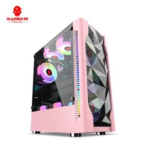 Boîtier de tour d'ordinateur en acier refroidi par eau, panneau de découpe en diamant 3D transparent JiaIce, tour moyenne, USB frontal - Product Image 3