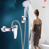 Ensemble de robinetterie de douche pluie noir poli en alliage de zinc à deux trous, personnalisable rapidement, de haute qualité, avec flexible souple, eau chaude et froide