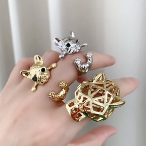 Anillos chapados en plata increíbles para perros, anillos de leopardo, joyería de moda, anillos chapados en oro para hombres - Product Image 1