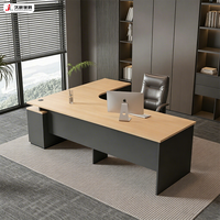 Meubles de bureau JIUSHUN, bureau de direction en forme de L, table de bureau de PDG luxueuse