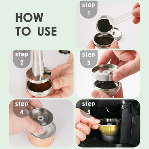 Juego al por mayor de cápsulas reutilizables de acero inoxidable, cápsulas vacías de aluminio recargables para café, el mejor material metálico - Product Image 5