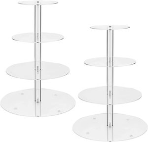 Vòng Acrylic cupcake đứng với nhiều lớp bánh hiển thị đứng rõ ràng món tráng miệng tháp chủ - Product Image 5