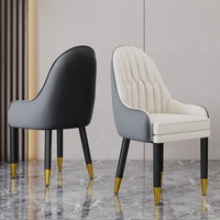 Chaise de salle à manger nordique de luxe en cuir doré et bois, ensemble de chaises modernes pour restaurant, mobilier de salle à manger pour table à manger
