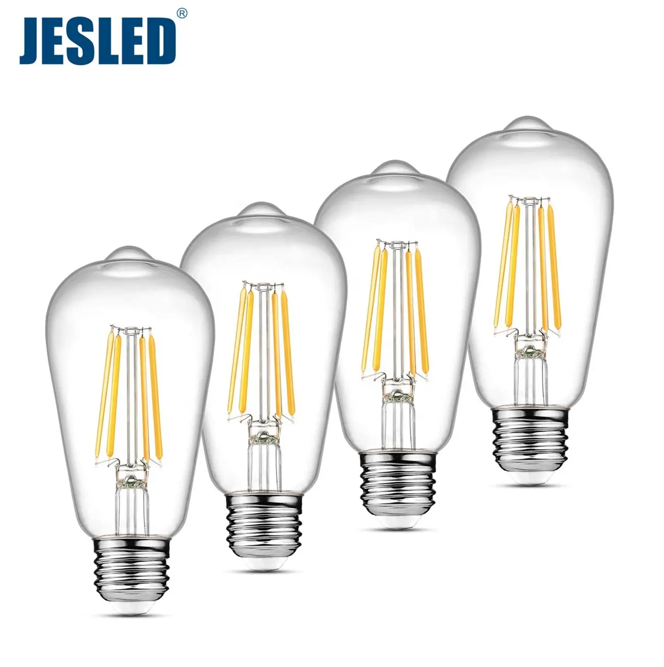 Factory Promotion JESLED 4W 6W 8W ST58 E27 E26 B22 Home Dimmable Led Lamp Edison Bulbs LED Filament Bulb 95+CRI ETL