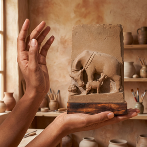 Escultura de Vaca Sagrada Kamdhenu, Réplica del Museo de Arte del Templo Hindú - Product Image 3