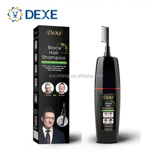 Dexe Set Pewarna Rambut, Sisir Hitam Ajaib, Penutup 100% Rambut Abu-abu