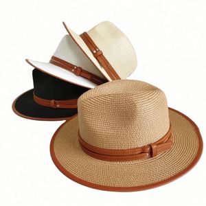 2023 New Style Fashion for Women and Men Casual Sun Visor Beach Summer <b>Sunscreen</b> Fedora Hat Straw - Product Image 1