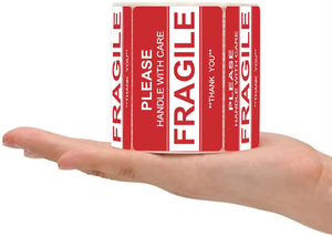 Adesivi personalizzati fragili spedizione e manipolazione etichette di carta imballaggio Fragile carta fotografica satinata - Product Image 2
