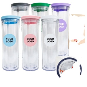 Suitable for Vinyl 20oz Glow in Dark <b>Double</b> <b>Wall</b> Snow Globe Curve Cups Reusable Cup With Straw - Product Image 1