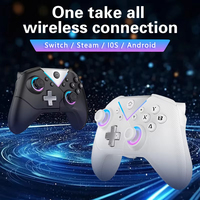 Control Inalámbrico para Juegos A CM-617 con Giroscopio de Seis Ejes Gatillo Hall Vibración y Pantalla OLED Remoto con BT 4.0 Joystick para PC P4 Steam Switch Lite