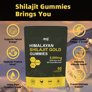 Gommose Vegane Pure di Shilajit dell'Himalaya Oro, Spedizione Veloce, Integratore Alimentare di Alta Qualità, Gommose di Resina di Shilajit da 5000mg di Forza - Product Image 4